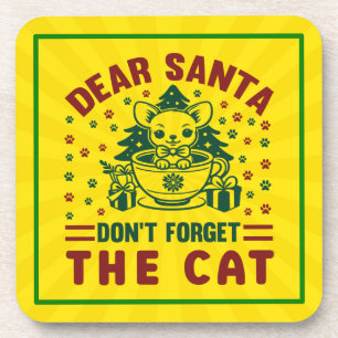 Porta-copo Querido Papai Noel Não Esqueça O Gato De Natal-681