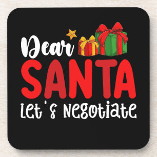 Porta-copo Querido Papai Noel Vamos Negociar Férias de Natal
