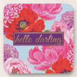 Porta-copo Querido Quadrado Moderno Floral<br><div class="desc">Porta copos personalizada disponível em várias cores,  Padrões e temas. Entre em contato conosco com qualquer trabalho de personalização.</div>