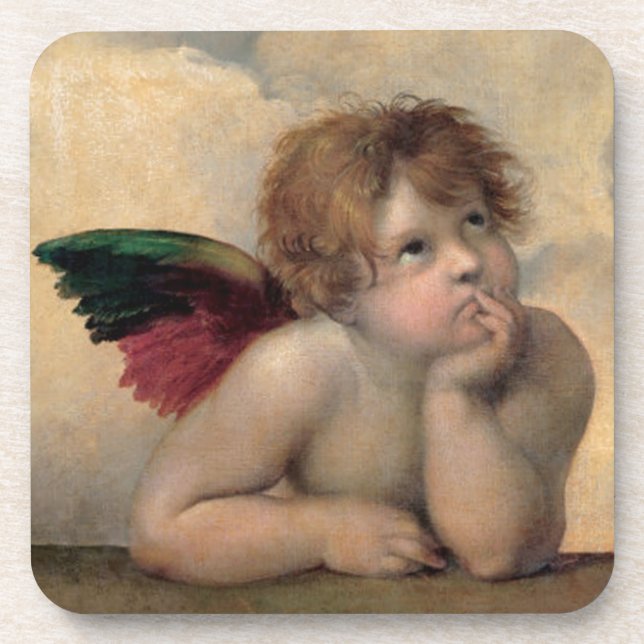 Porta-copo Querubim de Sistine Madonna por Raphael (Frente)