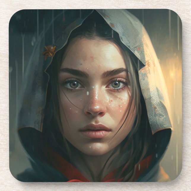 Porta-copo Rain hood girl (Frente)