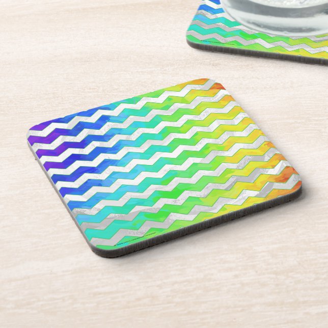 Porta-copo Rainbow Icy Chevron Pattern (Left Side)