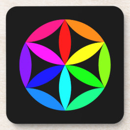Porta-copo Rainbow Kaleidoscope Hard Plastic Coaster