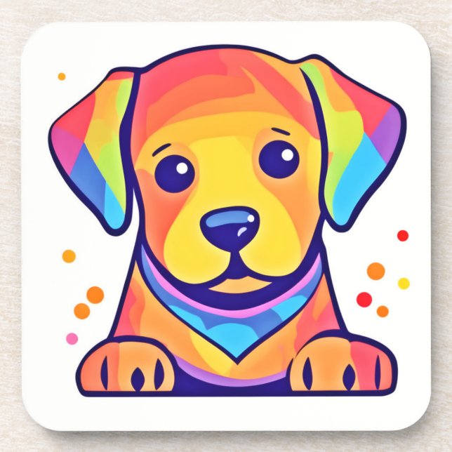 Porta-copo Rainbow Puppy Love (Frente)