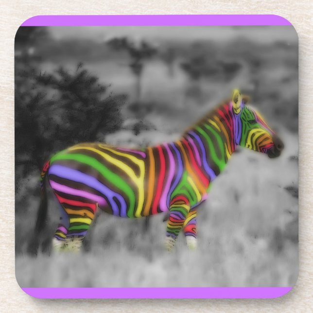 Porta-copo Rainbow Zebra (Frente)