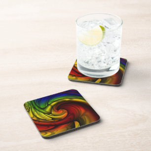 Porta-copo Rainbows e Mel Arte Fractal