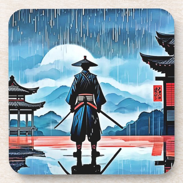 Porta-copo Rainy Samurai: Vigília Silenciosa (Frente)