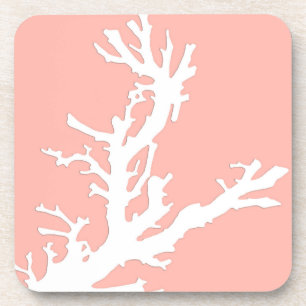 Porta-copo Ramal de coral - branco a rosa dos corais