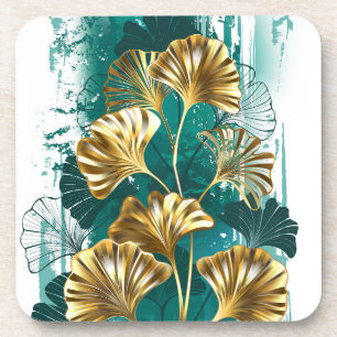 Porta-copo Ramificação com Ouro deixa Ginko Biloba