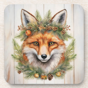 Porta-copo Raposa de Natal Festiva