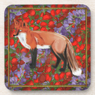 Porta-copo Raposa inspirada em William Morris