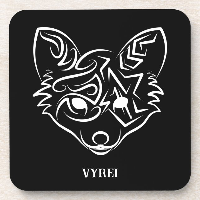 Porta-copo Raposa Tribal Negra (Frente)