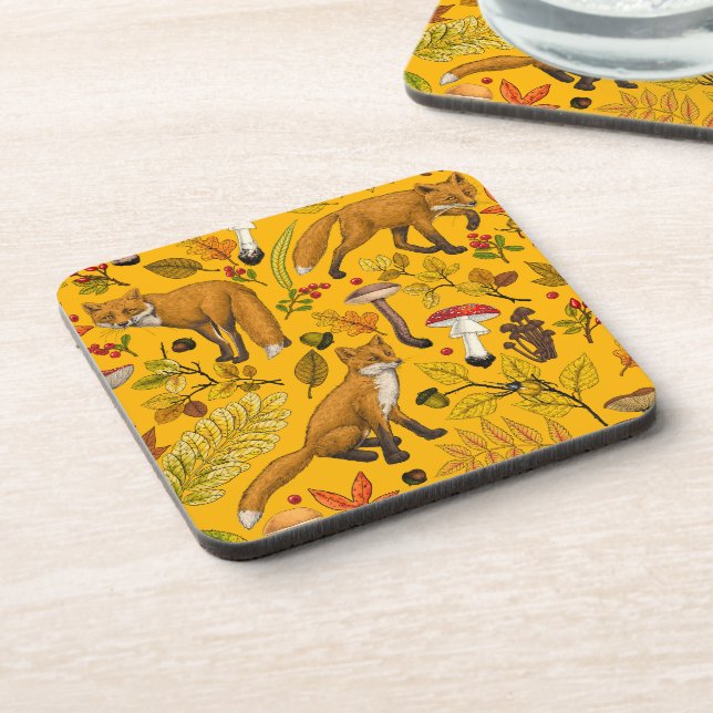 Porta-copo Raposas de outono em laranja (Left Side)