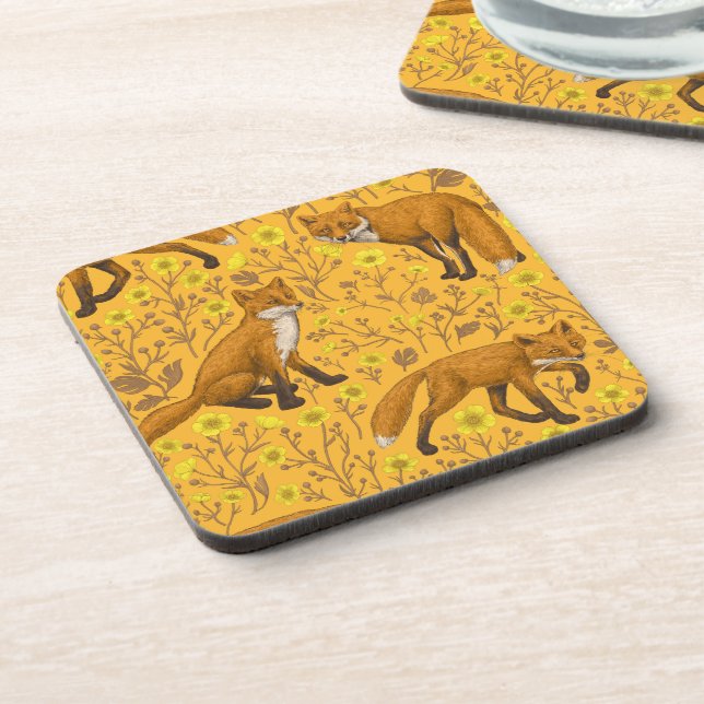 Porta-copo Raposas e ampolas em laranja (Left Side)