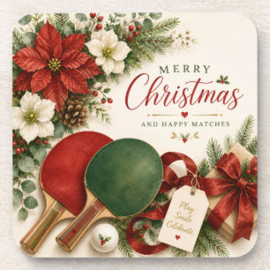 Porta-copo Raquete de Ping Pong e bola com tema de Natal