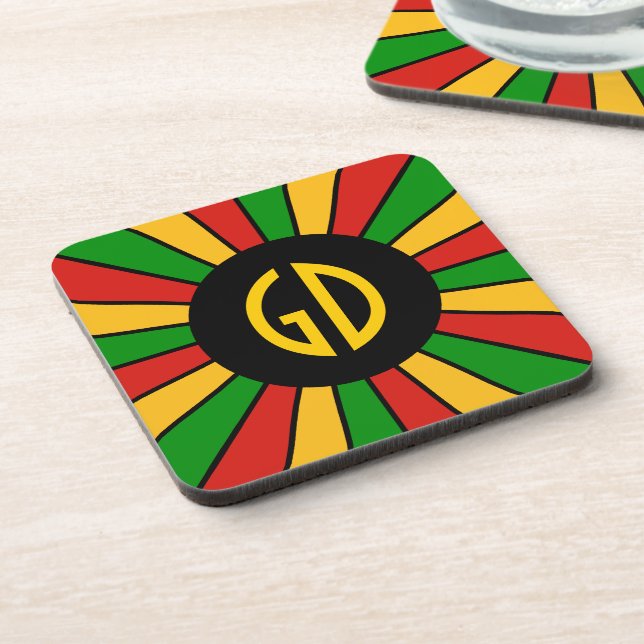 Porta-copo RASTAFARI FLAG BOTON RAYS + seu sinal ou monograma (Left Side)