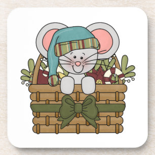 Porta-copo Rato do Natal na cesta