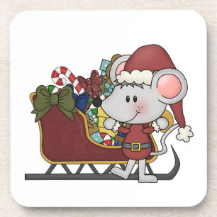 Porta-copo Rato do papai noel com trenó