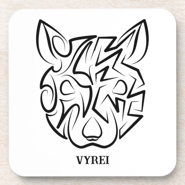 Porta-copo Rato Tribal Negro e Branco (Frente)