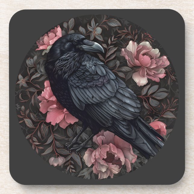 Porta-copo Raven gothic vintage (Frente)
