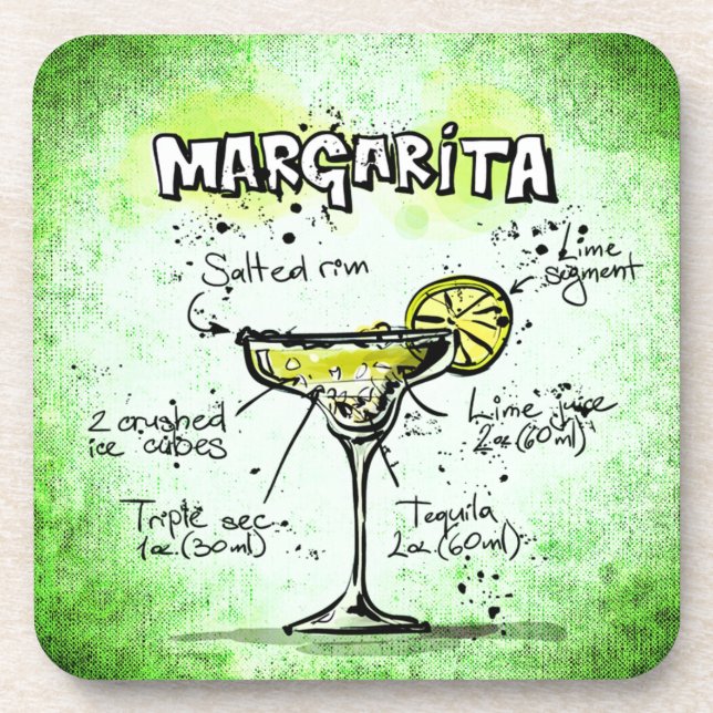 Porta-copo Receita de Bebida Margarita (Frente)