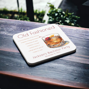 Porta-copo Receita Personalizada de Old Fashioned para Festa