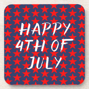 Porta-copo Red and Blue Happy 4 de julho