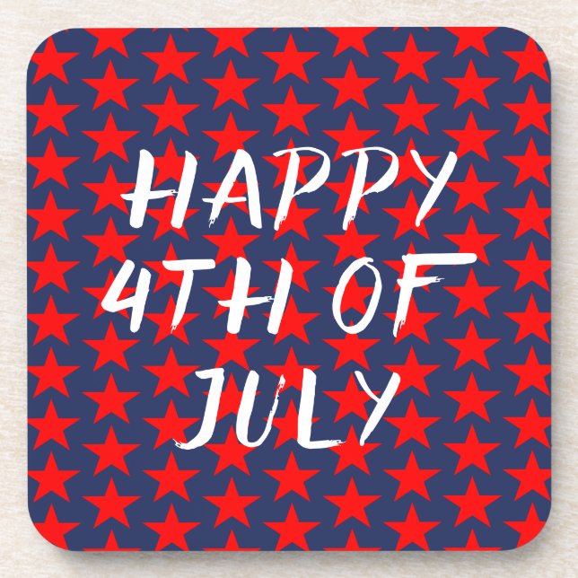 Porta-copo Red and Blue Happy 4 de julho (Frente)