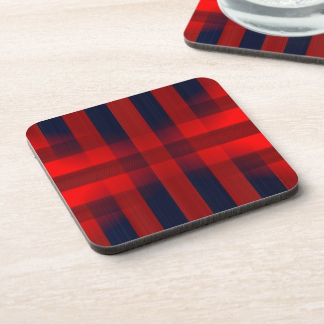 Porta-copo Red Bokeh Buffalo Plaid (Left Side)