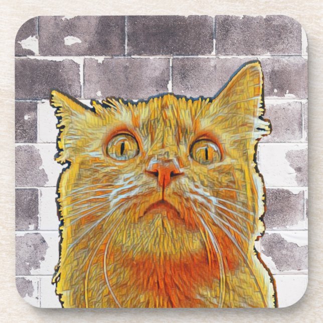Porta-copo Red Cat em Trouble. (Frente)
