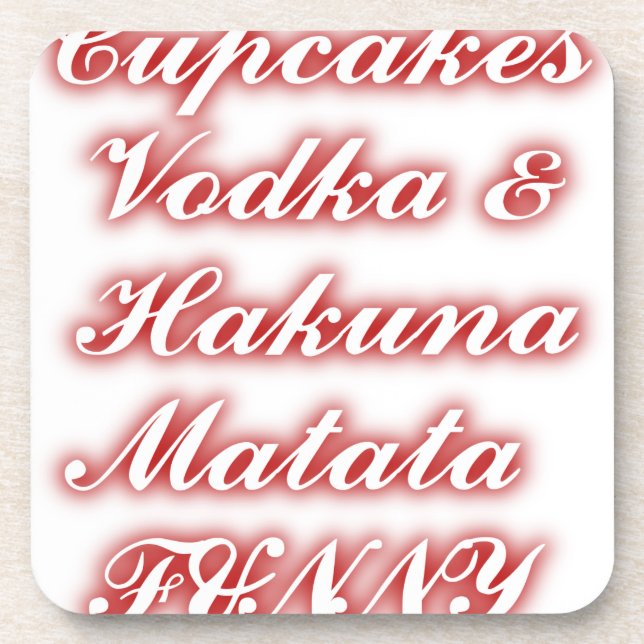 Porta-copo Red Cupcakes Vodka  Hakuna Matata FUNNY. (Frente)