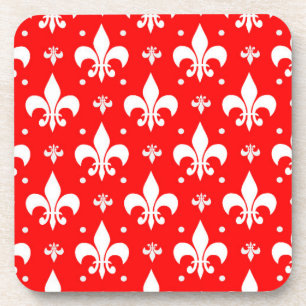 Porta-copo Red Fleur-de-lis Design