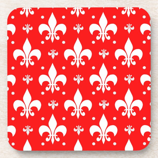 Porta-copo Red Fleur-de-lis Design (Frente)