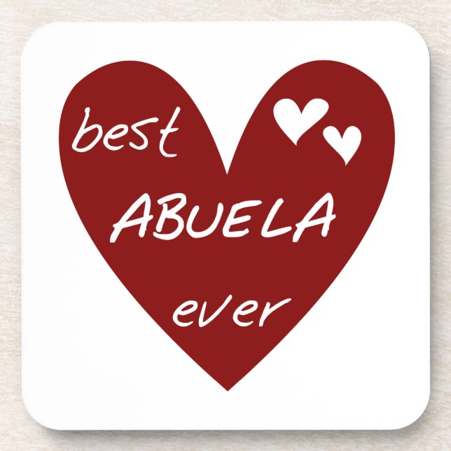 Porta-copo Red Heart Best Abuela Ever Gifts (Frente)