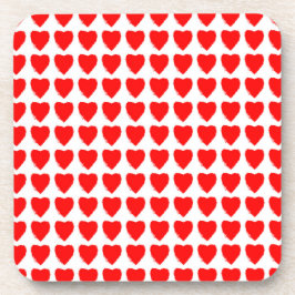 Porta-copo Red Hearts Seamless Pattern