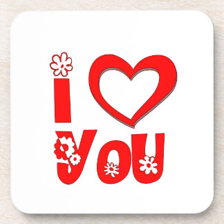 Porta-copo Red I Love You Minimalista Coração Bebida Porta-Co
