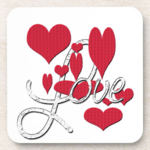 Porta-copo Red Love Hearts