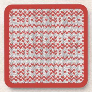 Porta-copo RED NORDIC KNIT Pires de Plástico Rígido / Vermelh