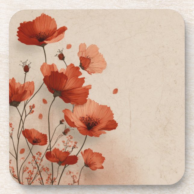 Porta-copo Red poppies.  (Frente)
