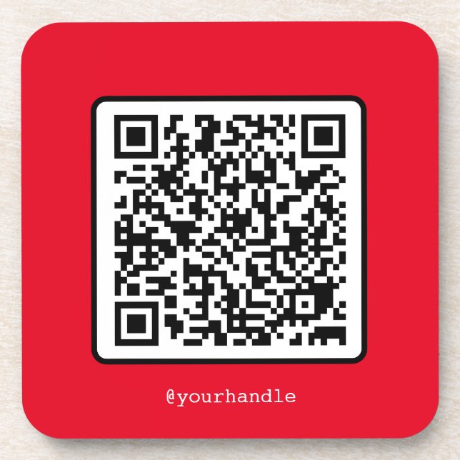 Porta-copo Red QR Code Social Media Custom Simple Modern (Frente)