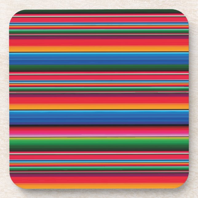 Porta-copo Red Serape Saltillo tradicional cobertor mexicano  (Frente)