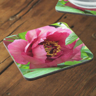 Porta-copo Red Tree Peony Bloom Floral