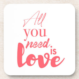 Porta-copo Red, urban graphic design "All you need is love"