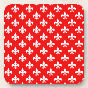 Porta-copo Red White Fleur-de-lis