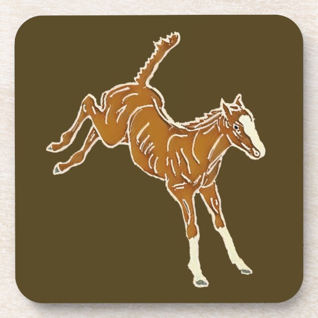 Porta-copo Refeição de Cavalo - multicor transparente. (Frente)