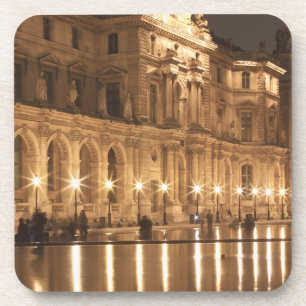 Porta-copo Refletindo piscinas no Louvre, Paris, França