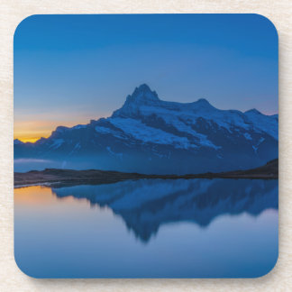 Porta-copo Reflexo da Água do Pôr do Sol da Montanha Azul