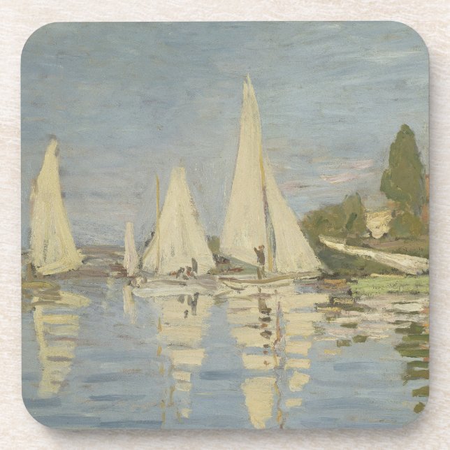 Porta-copo Regattas at Argenteuil, OIl Painting, Claude Monet (Frente)