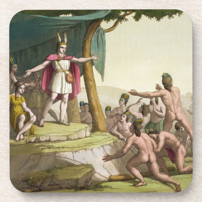 Porta-copo Rei Manco Capac e Mama da rainha Coya que recebe o (Frente)