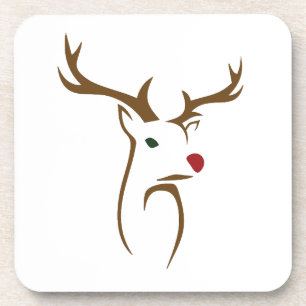 Porta-copo Reindeer de Natal com nariz vermelho